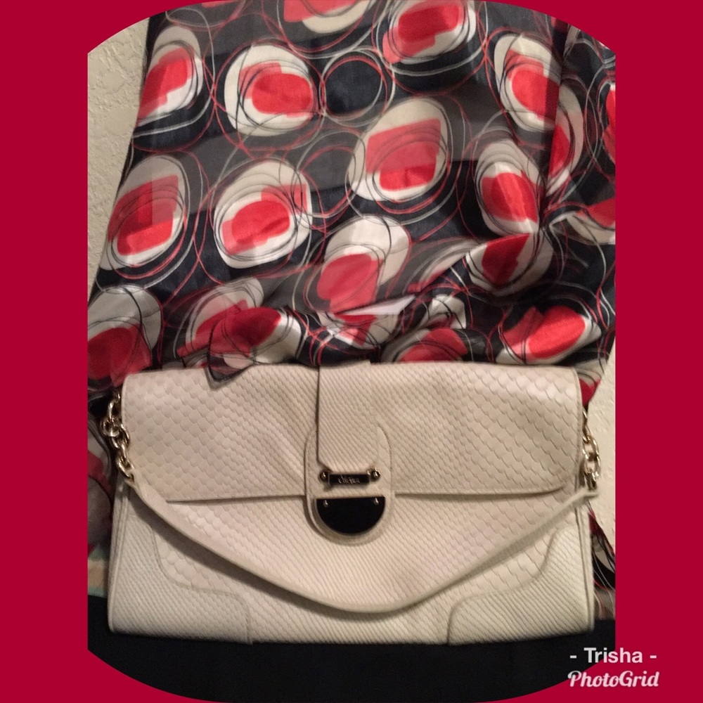 Cole Haan, python-embossed cream leather handbag